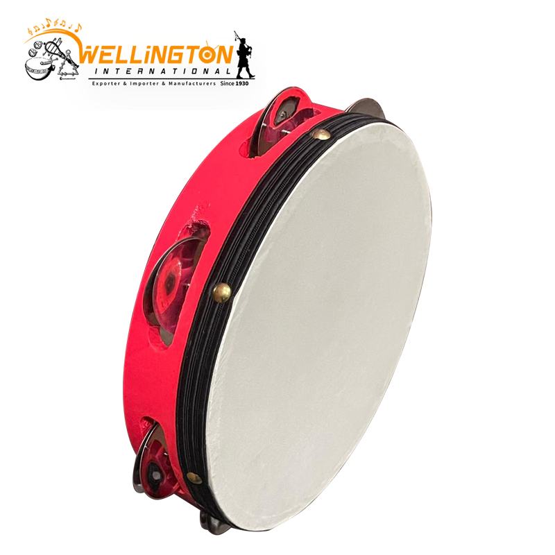 tambourine-10-s-row-any-colored-glossy-finish-with-white-skin