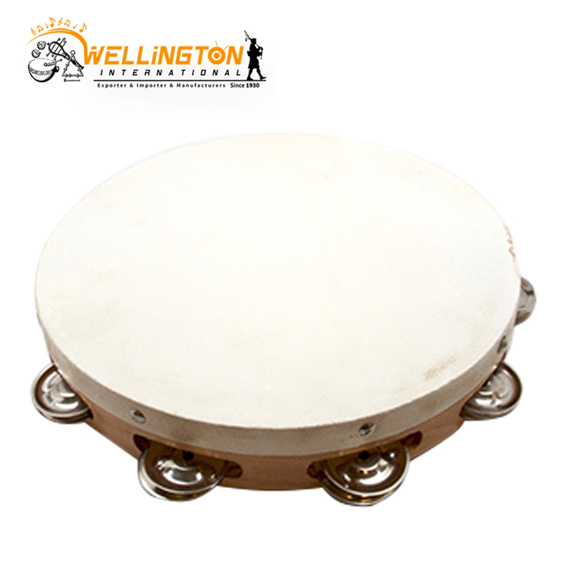 tambourine-10-s-row-natural-glossy-finish-with-white-skin-haed